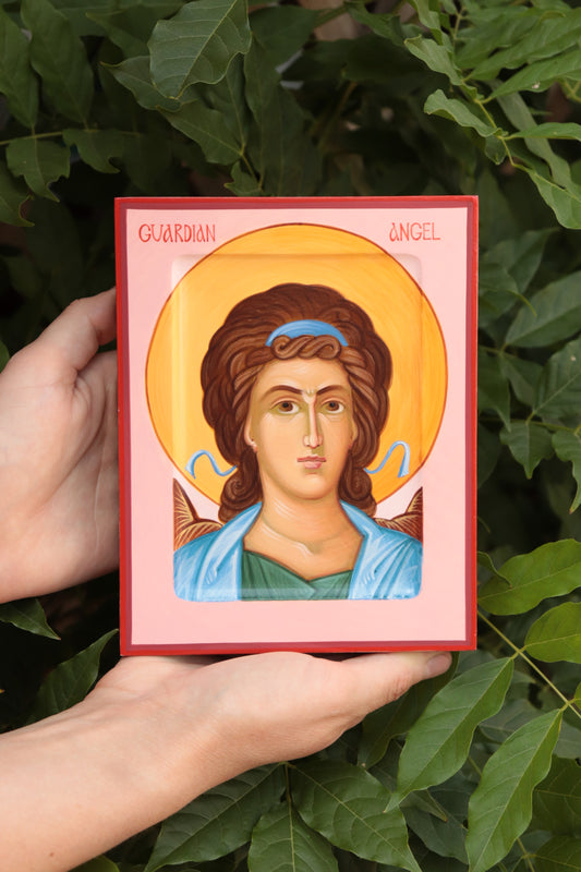 Hand-painted Icon of Guardian Angel