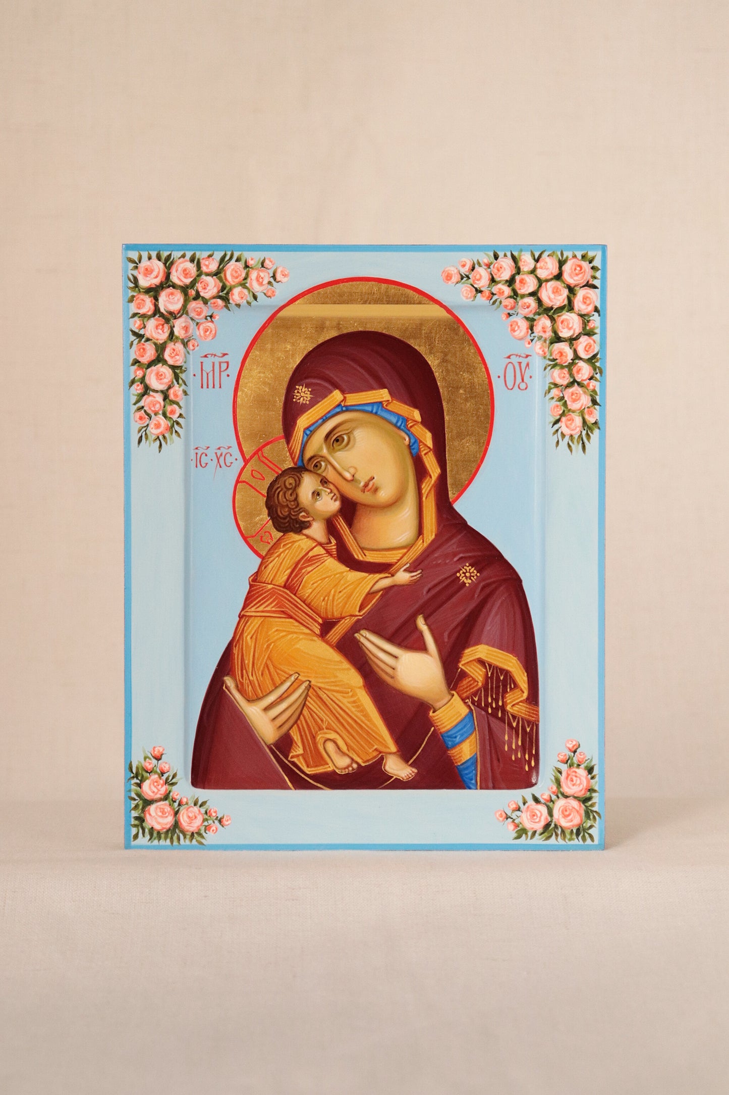 Hand-Painted Icon of the Mother of God