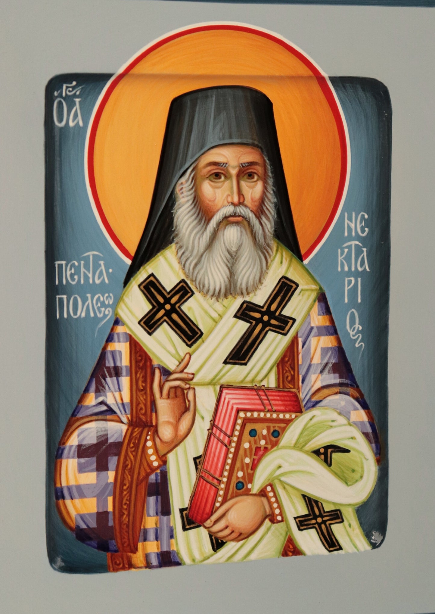 Hand-painted Icon of Saint Nektarios