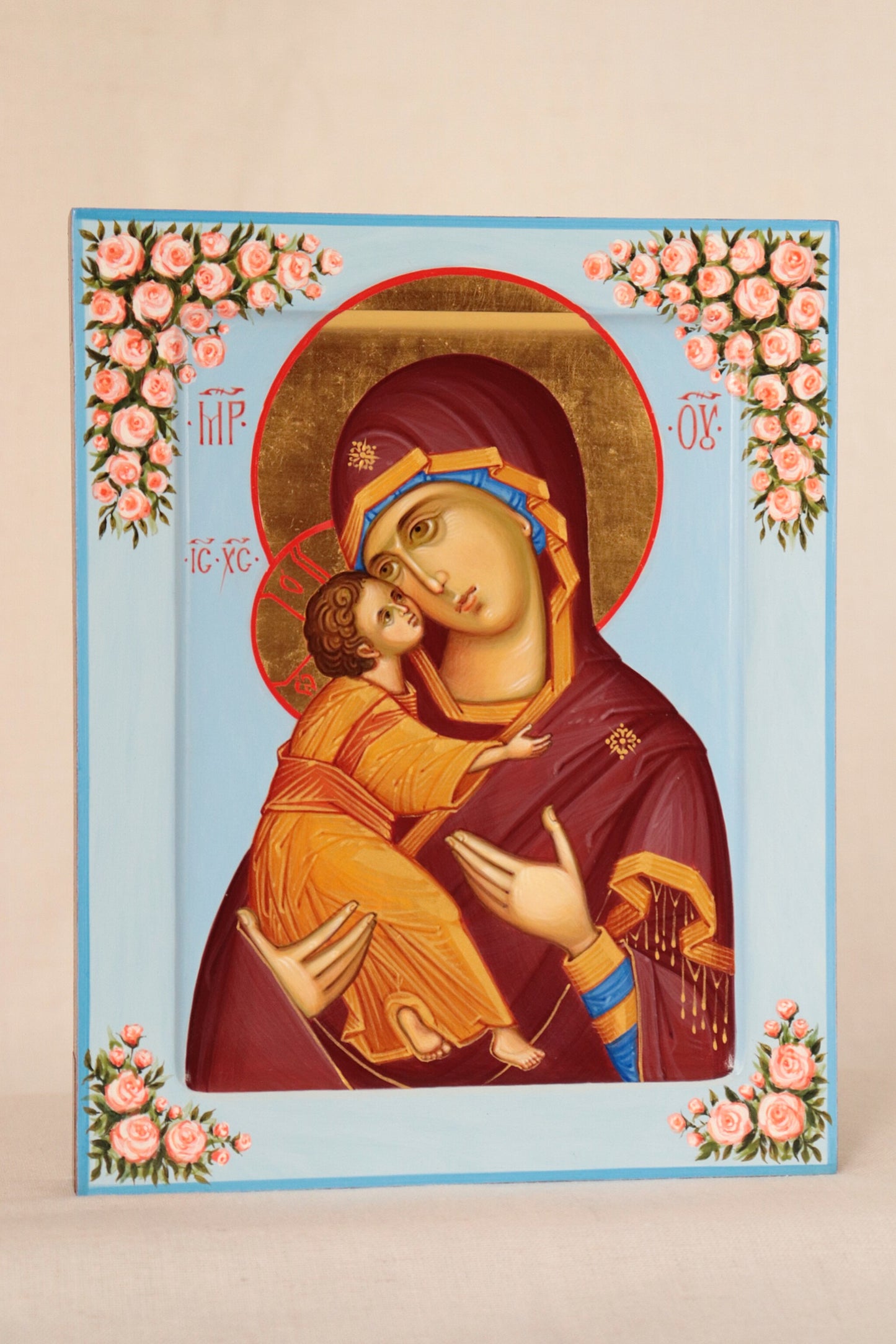 Hand-Painted Icon of the Mother of God