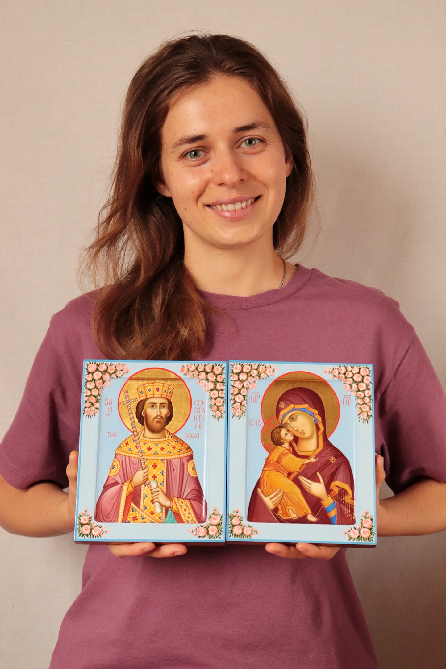 Hand-Painted Icon of the Mother of God