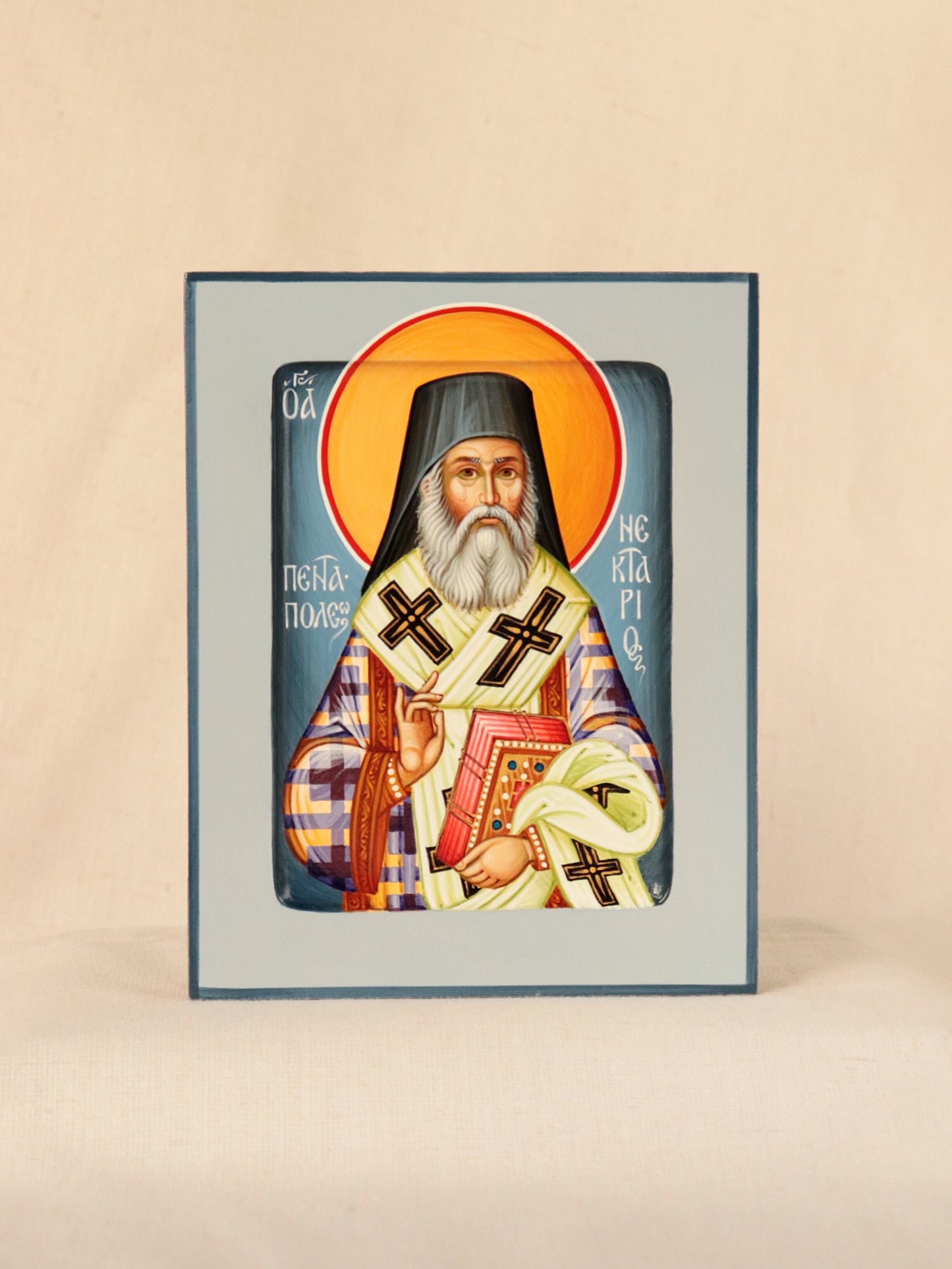 Hand-painted Icon of Saint Nektarios