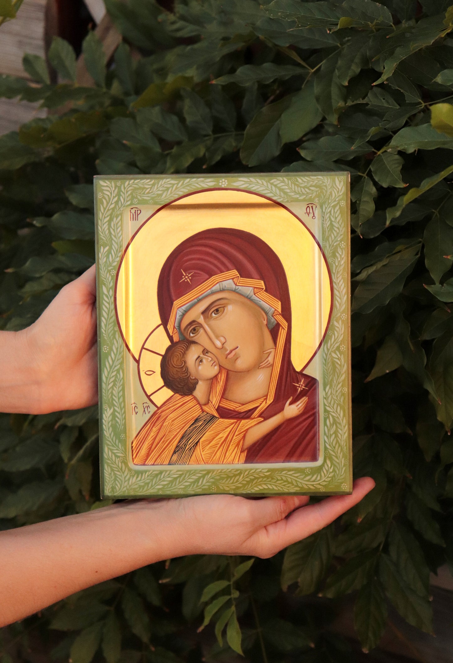 Hand-Painted Icon of the Mother of God