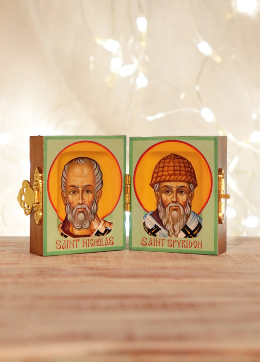 Folding icon of Saint Nicholas and Saint Spyridon