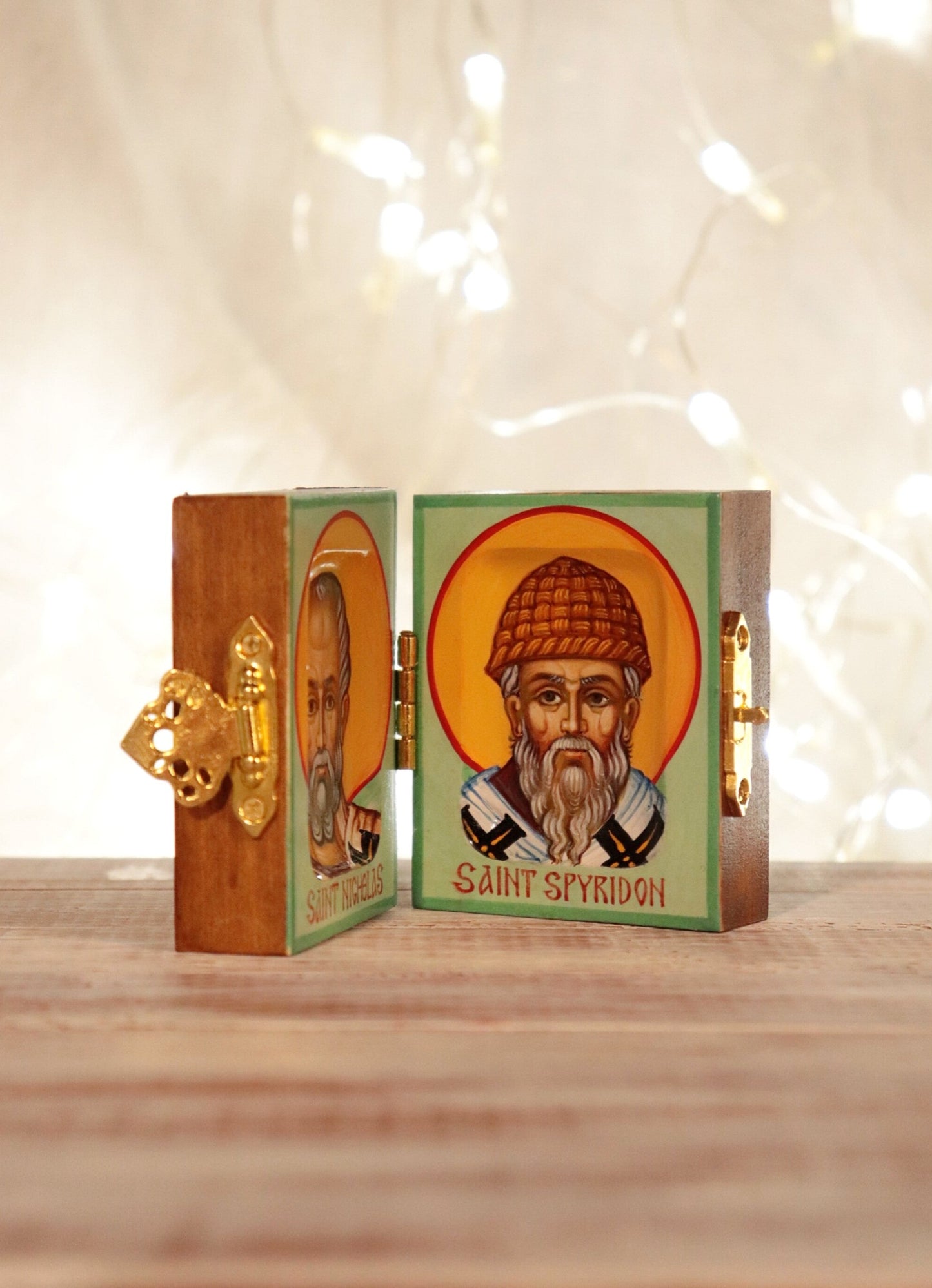 Folding icon of Saint Nicholas and Saint Spyridon