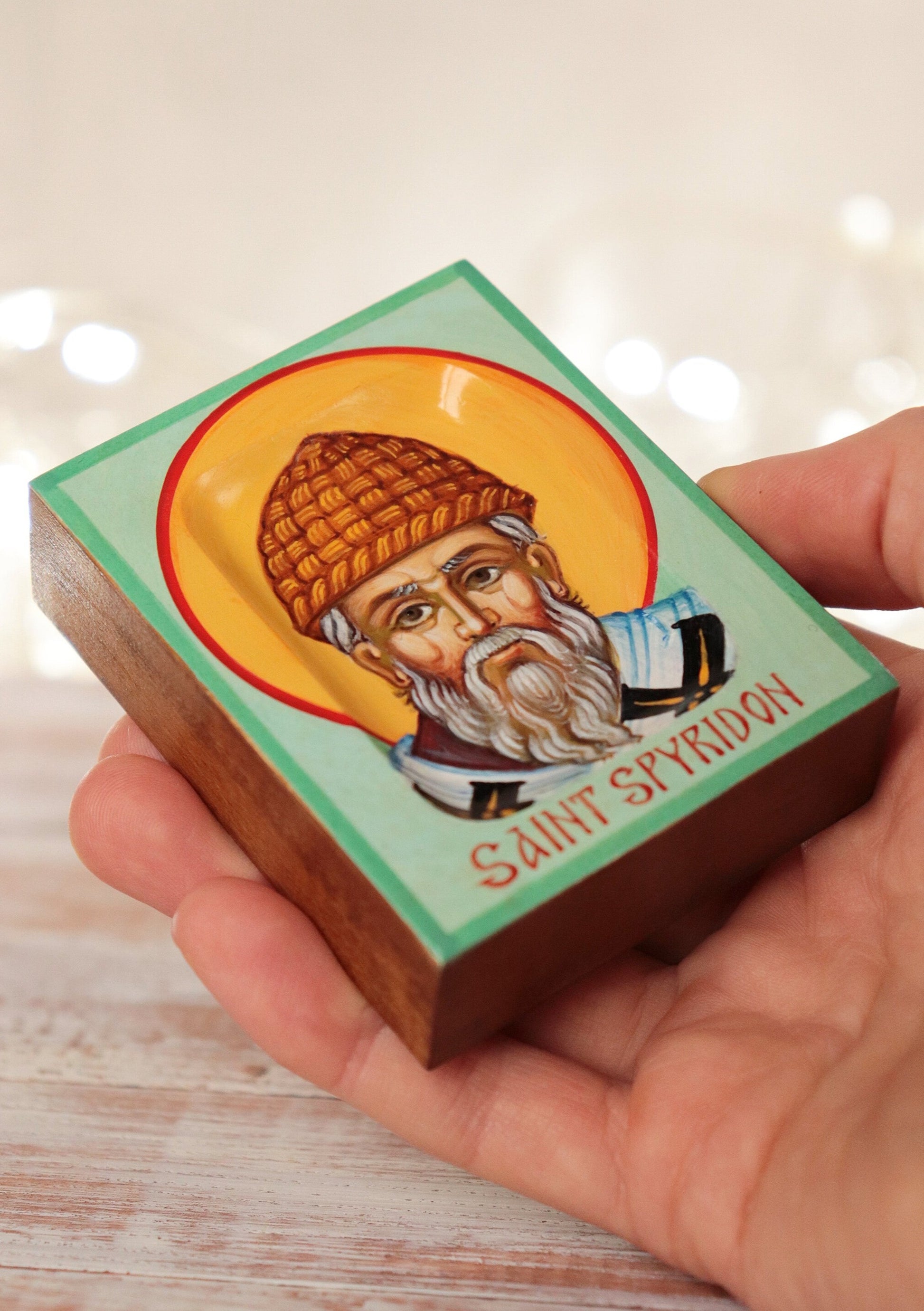 Hand-painted Icon of Saint Spyridon