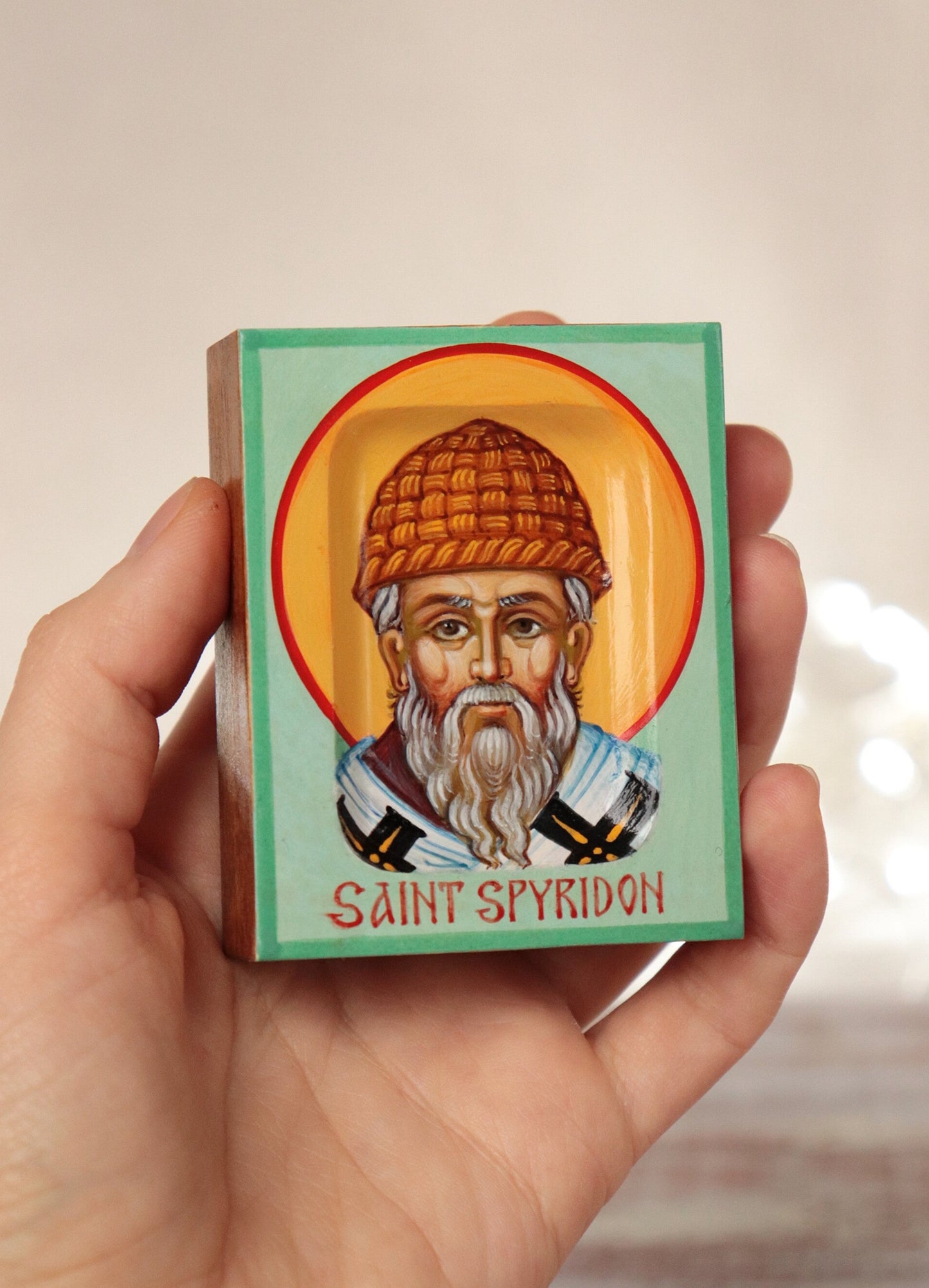 Hand-painted Icon of Saint Spyridon