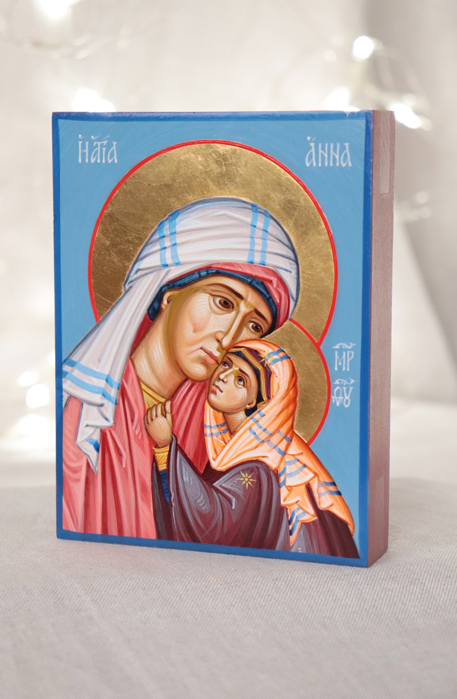 Hand-painted Icon of Saint Anne, the Mother of the Theotokos