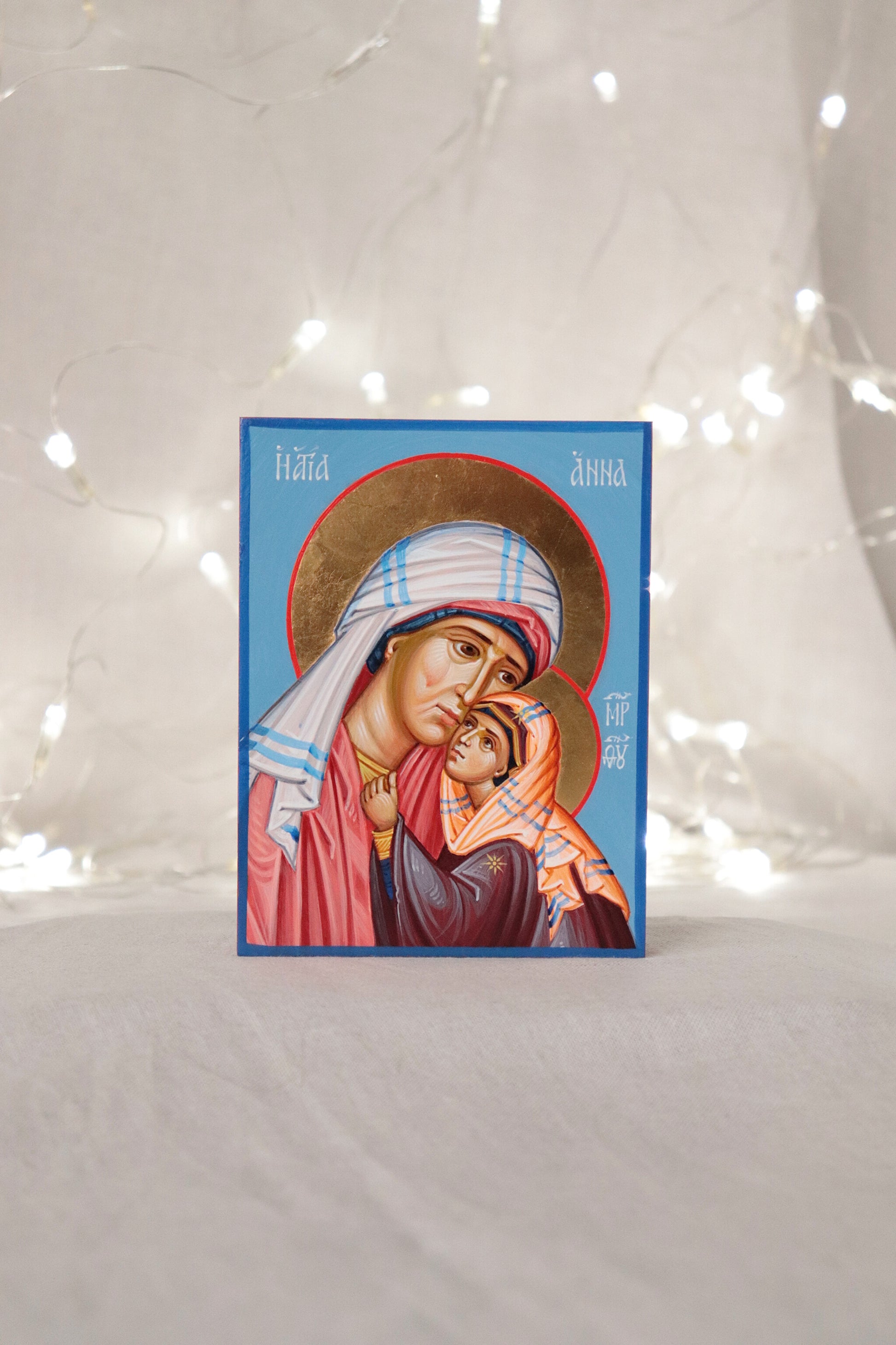 Hand-painted Icon of Saint Anne, the Mother of the Theotokos