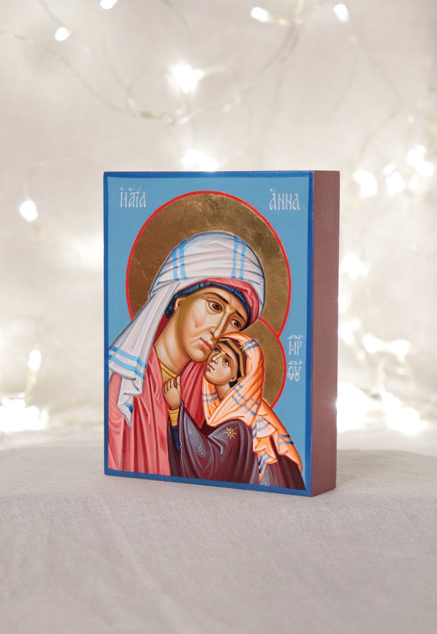 Hand-painted Icon of Saint Anne, the Mother of the Theotokos