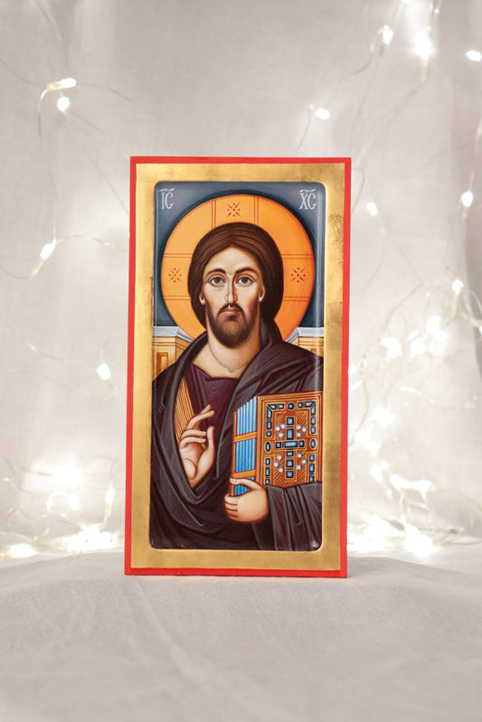 Hand-painted Icon of Christ Pantocrator