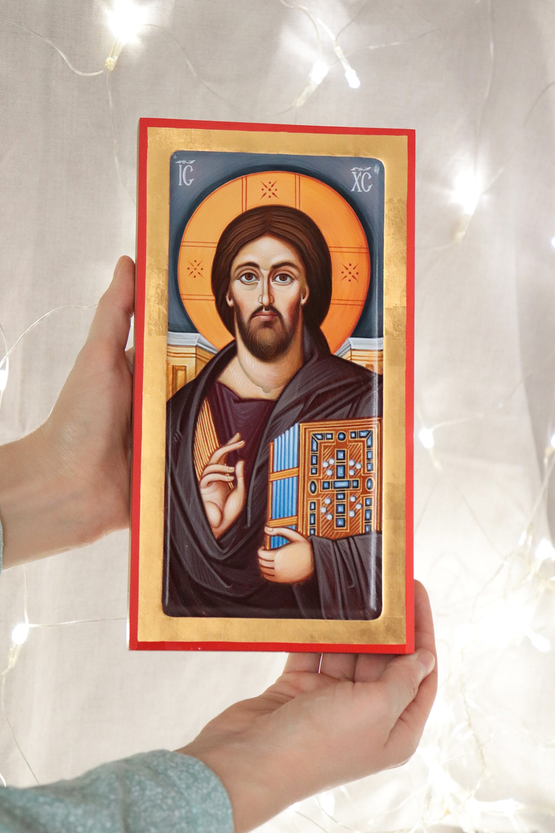 Hand-painted Icon of Christ Pantocrator