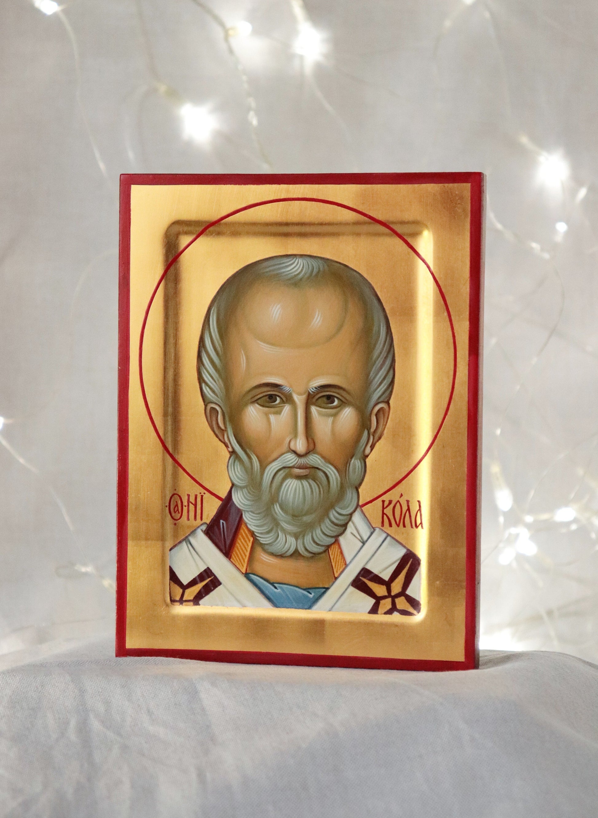 Hand-painted Icon of St. Nicholas the Wonderworker