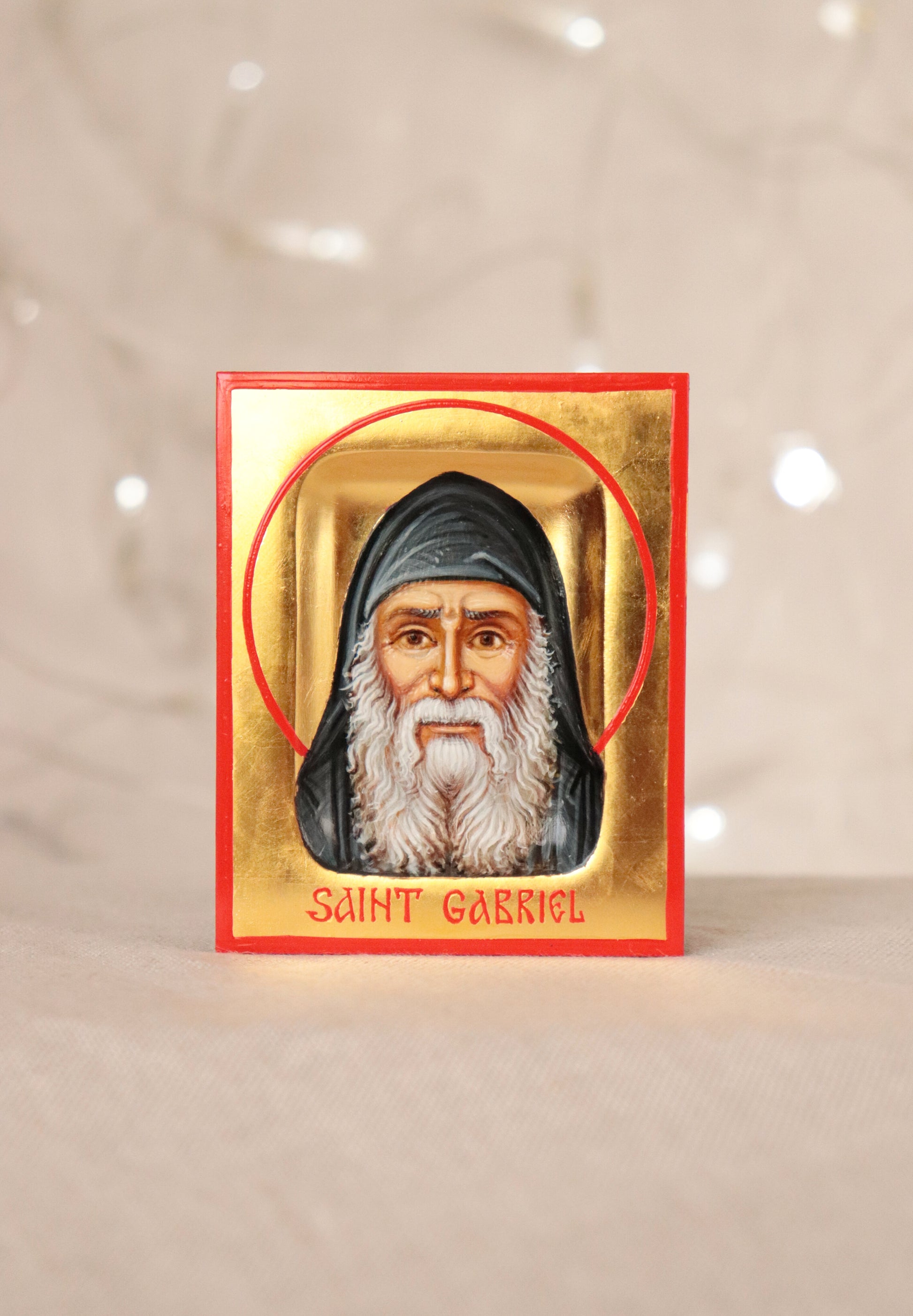 Hand-painted Icon of Saint Gabriel Urgebadze