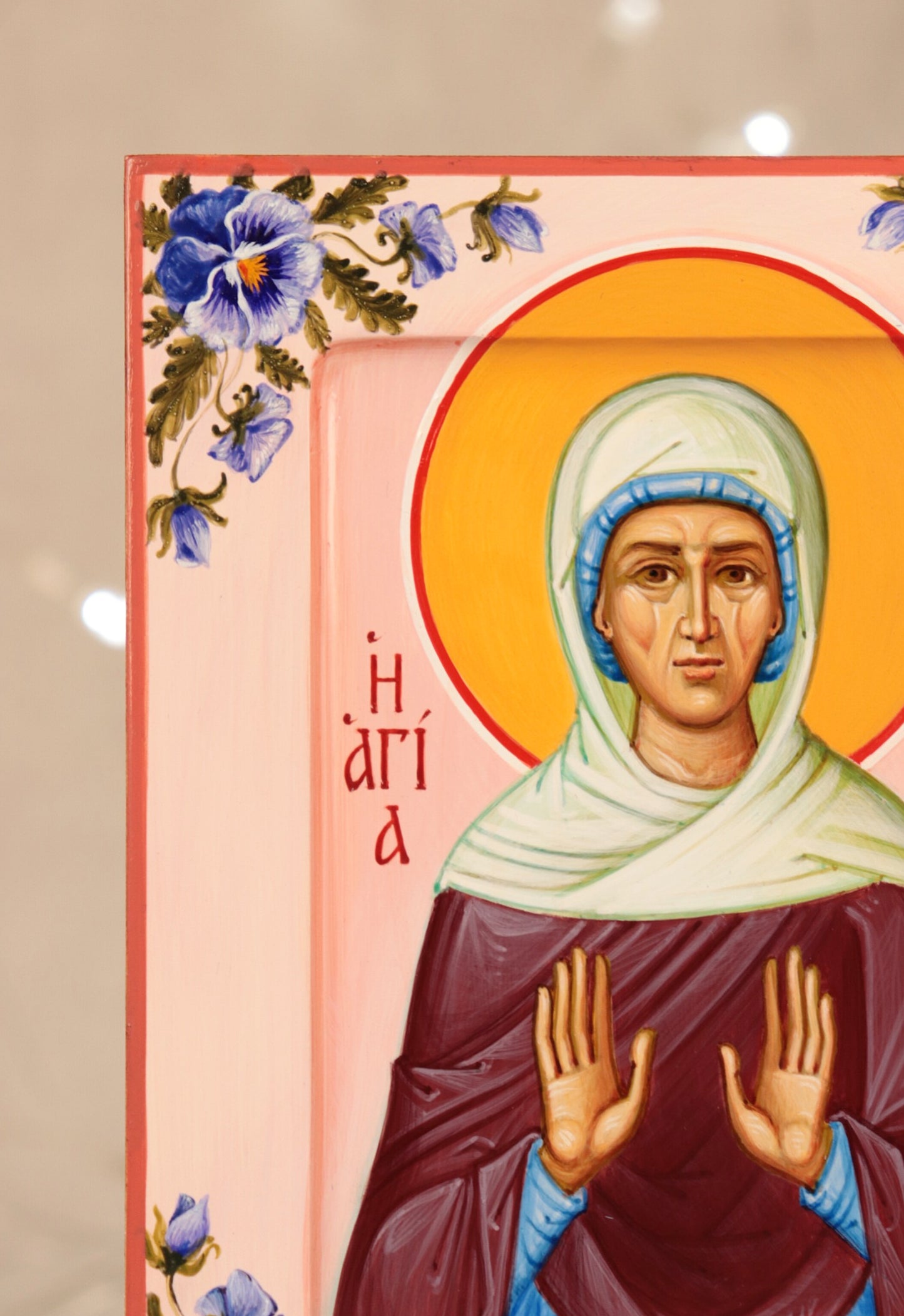 Hand-painted Icon of Saint Ia (Violeta)