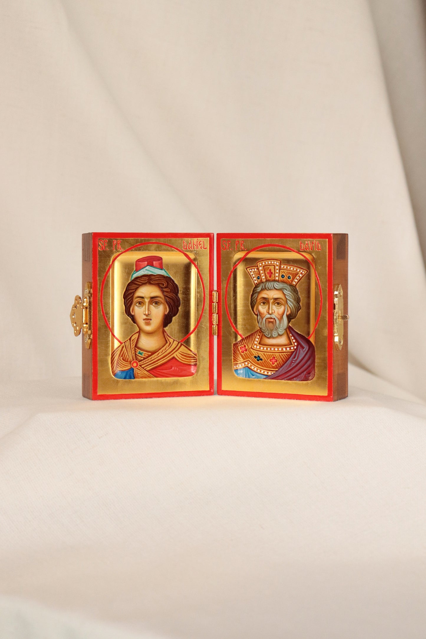 Hand-painted folding Icon of Saint Prophet Daniel and the Saint Prophet King David