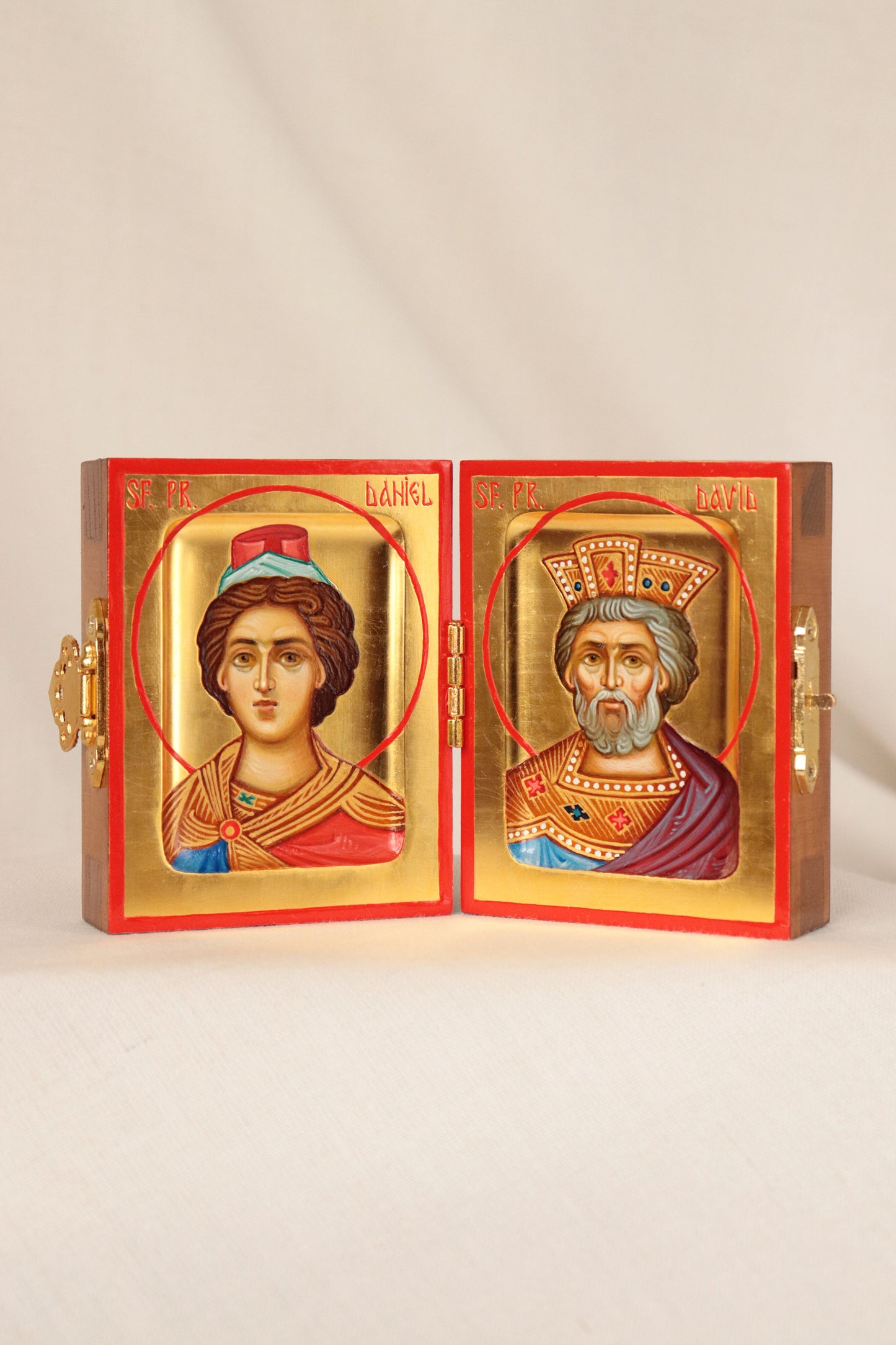 Hand-painted folding Icon of Saint Prophet Daniel and the Saint Prophet King David