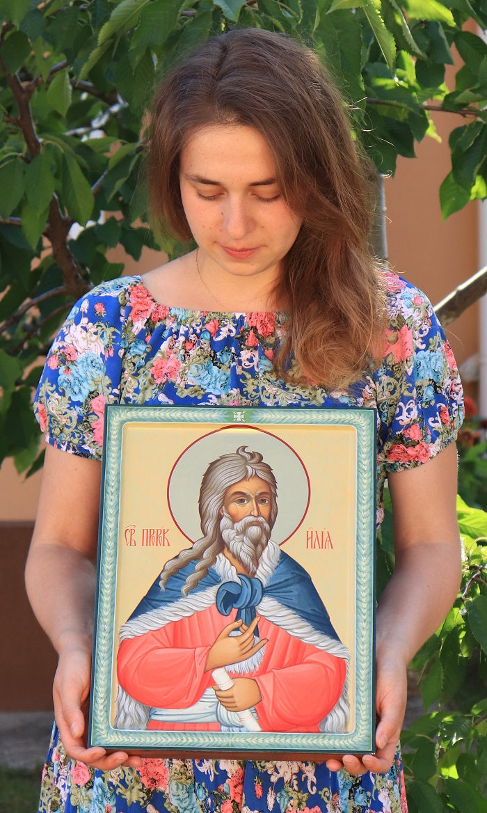 Hand-painted Icon of the holy prophet Elijah