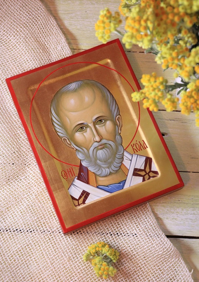 Hand-painted Icon of St. Nicholas the Wonderworker